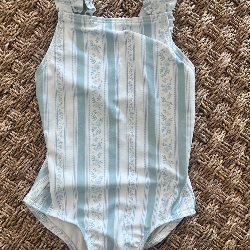 Striped Floral Minnow One-Piece Swimsuit